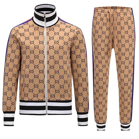 brown gucci tracksuit men.